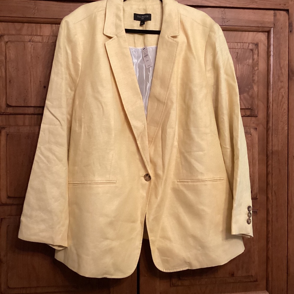 Talbots yellow jacket NWT